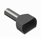 Kit Terminal Pré-isolado Tubular Duplo 4mm² | Cinza | 100 Peç